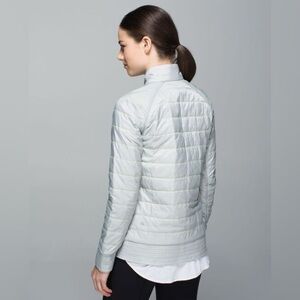 Lululemon The Bomb Reversible Bomber Jacket -Silver Spoon/Heathered White